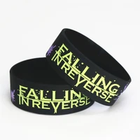 1pc 1 wide falling in reverse silicone wristband for music fans silicone bracelets bangles women men jewelry gift sh097