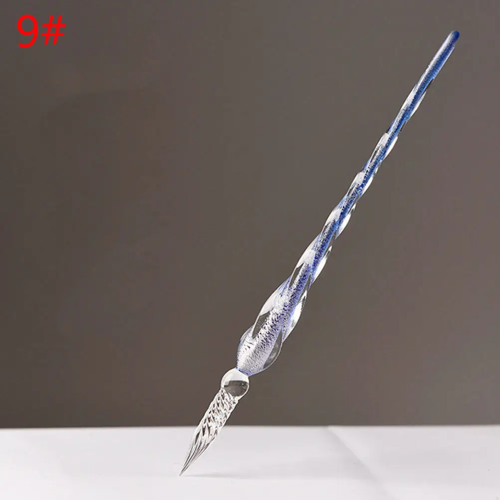 10 видов стилей стекло ручка для подписи Dip Ручка перьевые ручки кристалл Dip знак ремесло поставка коллекции бизнес офисы школьные канцелярские принадлежности