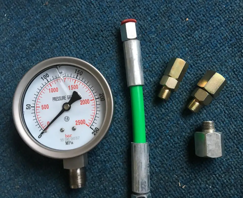 Full Set option 1 0-250Mpa common rail тестер высокого давления для дизельного масла цепи common rail плунжера, common rail пробки давления трубы датчик - Цвет: Full Set option 1