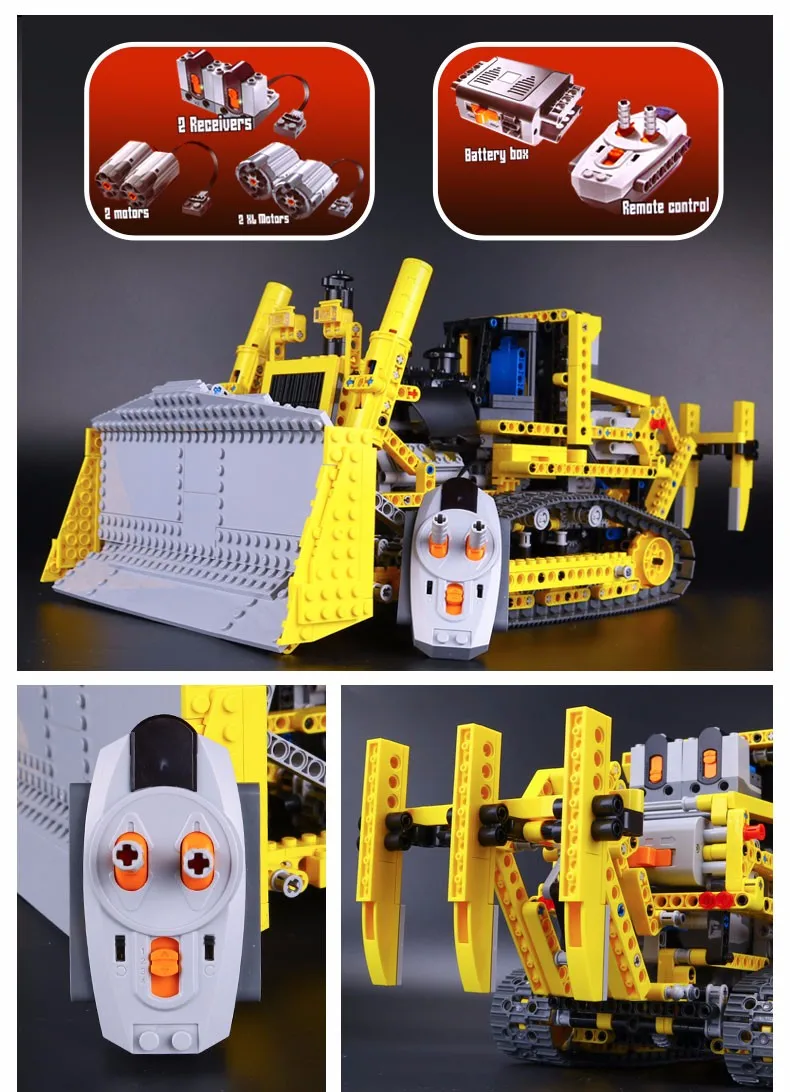 DHL 20008 technic series дистанционное управление lthe бульдозерная Модель Сборка строительных блоков Кирпичи наборы совместимы с 8275 игрушечными автомобилями