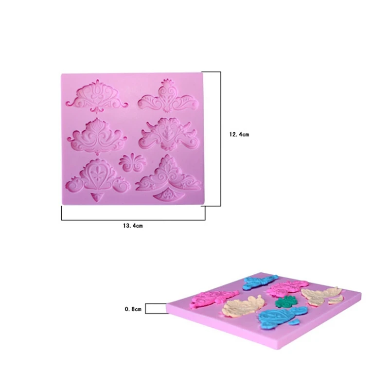 Kitchen Accessories Cooking Decorative Pattern Chocolate Moule Silicone Cake Decoration Fondant Mold |