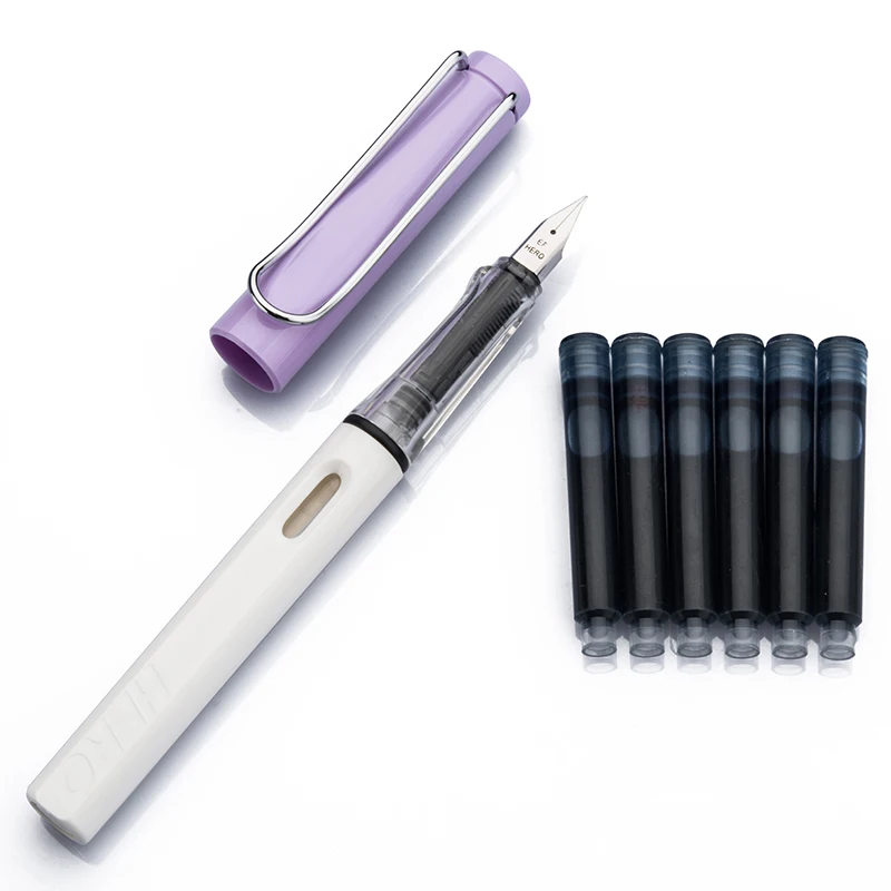 purple and white 1 шт. 359 оригинальная аутентичная Подарочная пластиковая цветная прозрачная EF Классическая авторучка - Цвет: purple and white
