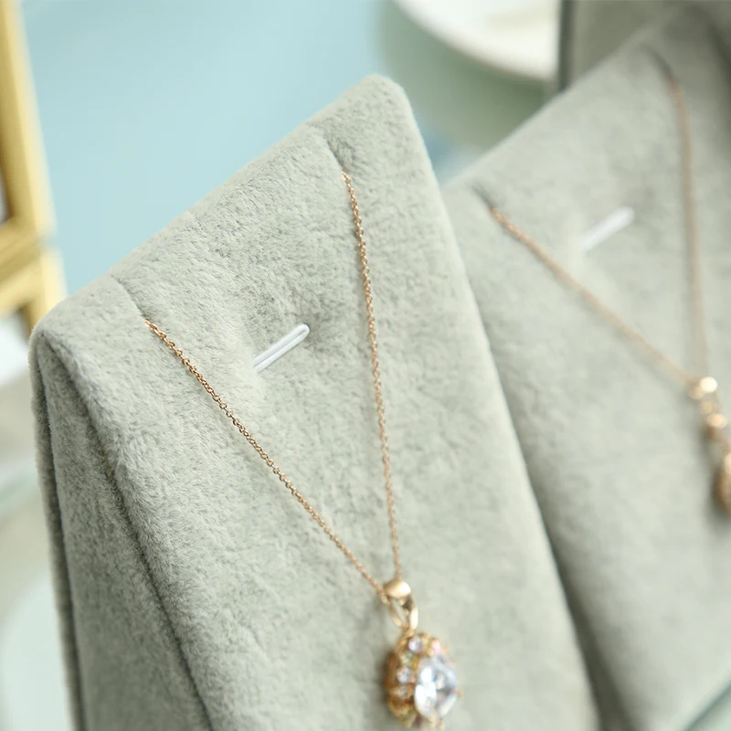 N& Z 3 шт./компл. Серый Jewelry Подвеска Дисплей завернутый со льдом бархата Подставка для ювелирных счетчик жемчуг кулон/ цепочки и ожерелья Дисплей стенд