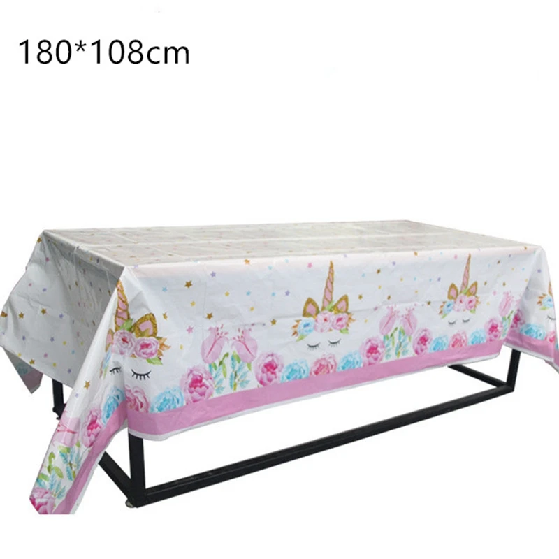 Tablecloth 1pcs Торт для детского праздника украшения Единорог вечерние украшения для кексов обертки торт стенд День Рождения украшения партии дети партии поставки - Цвет: Tablecloth 1pcs