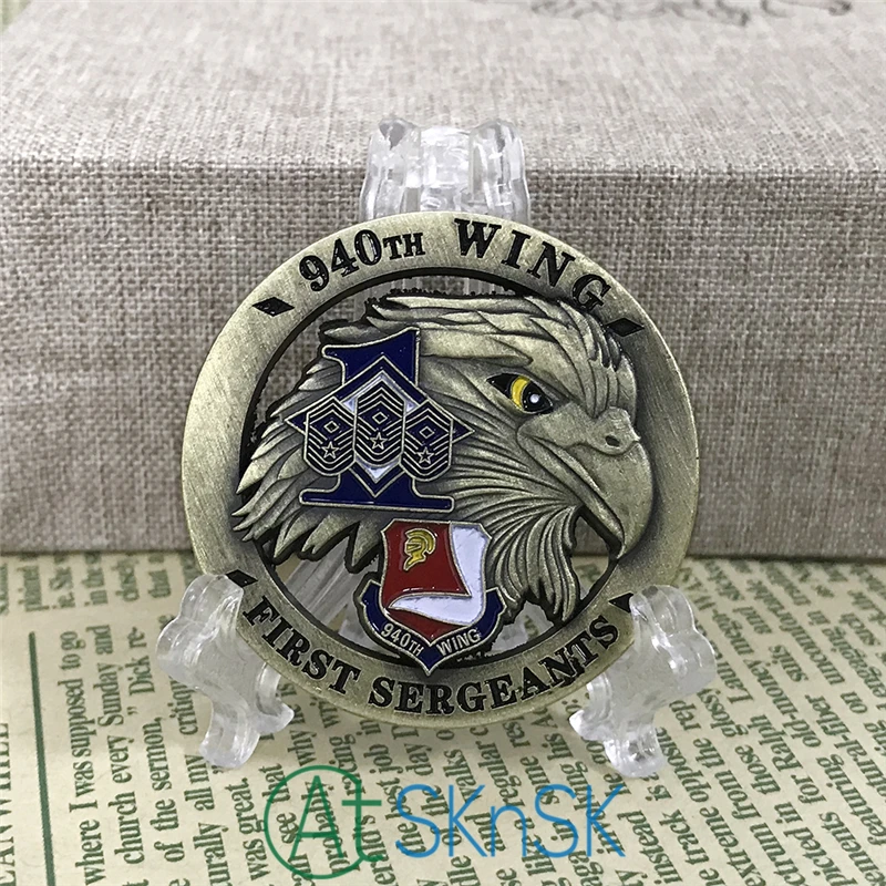 1-10 шт./лот новогодние подарки бронзовая монета ВВС США 940-ое крыло первые sergeants