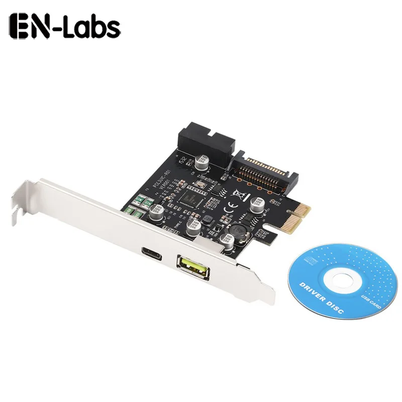 En Labs USB 3 0 порта (тип C + 20 контактов внутренняя) PCI E экспресс карта с поддержкой