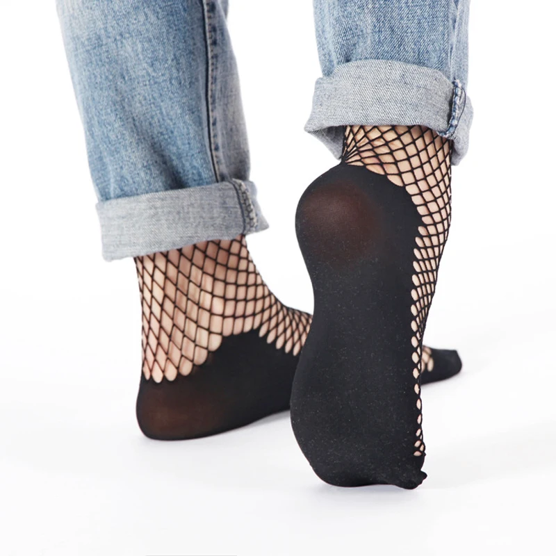 Хит продаж женские ажурные носки Harajuku дышащие в сеточку уличная одежда Chaussette Mesh