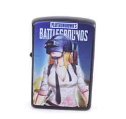 Черный GERUI Горячая игра PUBG USB зажигалки для сигарет цинковый сплав ветрозащитная Электронная зажигалка импульсная дуговая Зажигалка для сигар - Цвет: Черный