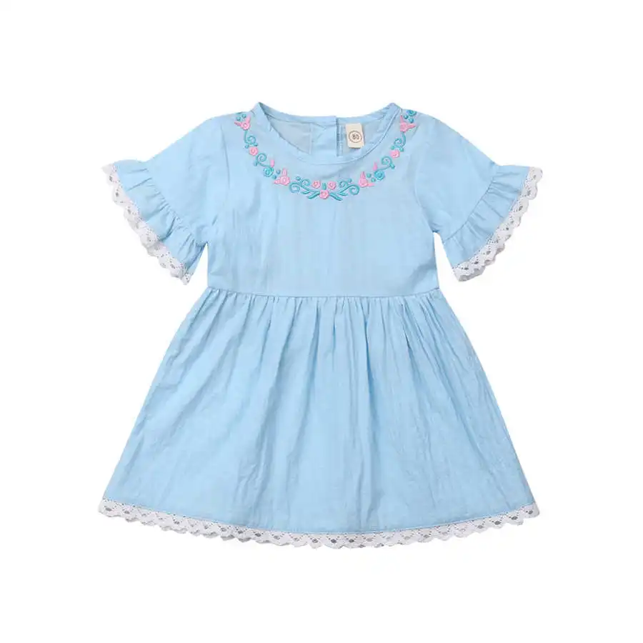 Кружевная одежда с вышивкой для новорожденных маленьких девочек сестер Летний