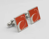 square cufflinks orange color enamel design hotsale stainless steel material cufflinks newretail