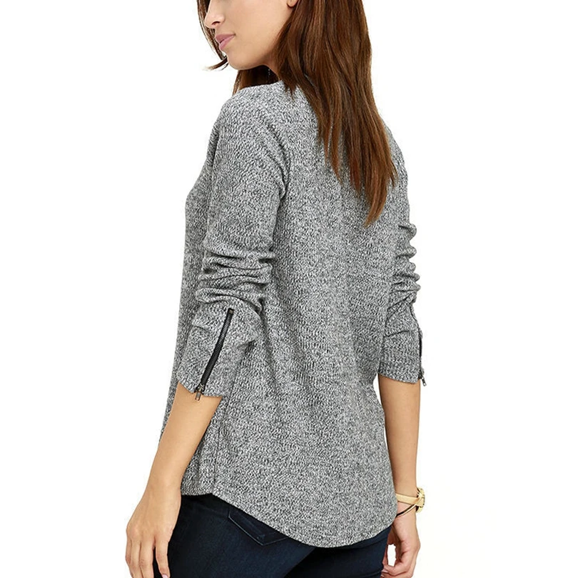 Xinyuwei 2017 молнии с длинным рукавом Для женщин свитер тонкий леди осень крест