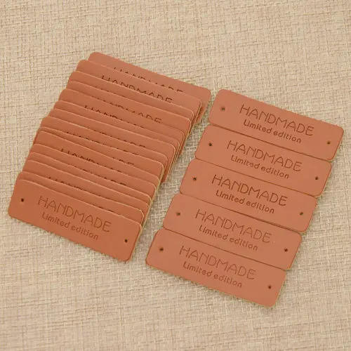 1 20pcs бренд ручной работы искусственная кожаная одежда этикетки для DIY делая мешочек ручного изготовления обуви шитье на бирки для аксессуаров - Цвет: 1