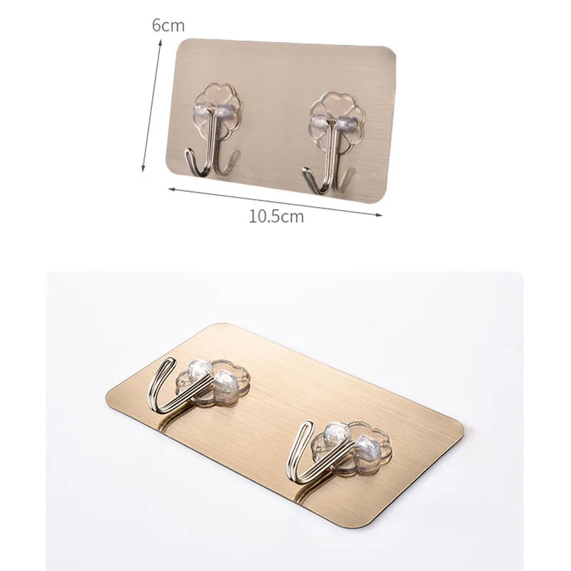 Двухрядные настенные крючки для подвешивания самоклеющиеся кухни и ванной