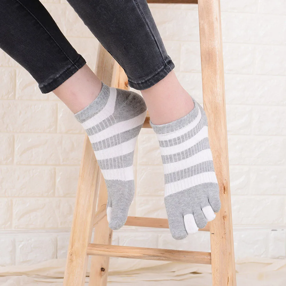 Женские носки; calcetines mujer; женские хлопковые Дышащие носки с принтом для женщин и девочек; Разноцветные хлопковые носки с пятью пальцами; T429