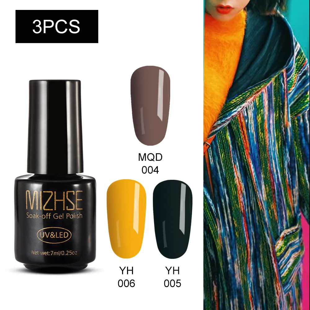 MC-3GELS-04 MIZHSE Набор лаков для ногтей гель лак 7 м УФ гель лак Гибридный гвоздь Art Off Gellak белый Прайм УФ светодиодный Топ все для маникюра Базовое покрытие - Цвет: MC-3GELS-04