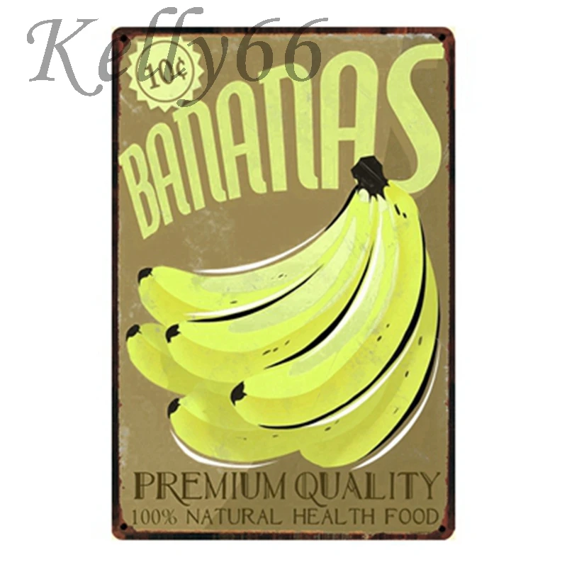 

[ Kelly66 ] BANANAS Metal Tin Sign Tin Poster Home Decor Bar Antique Wall Art Painting 20*30 CM Size y-1331