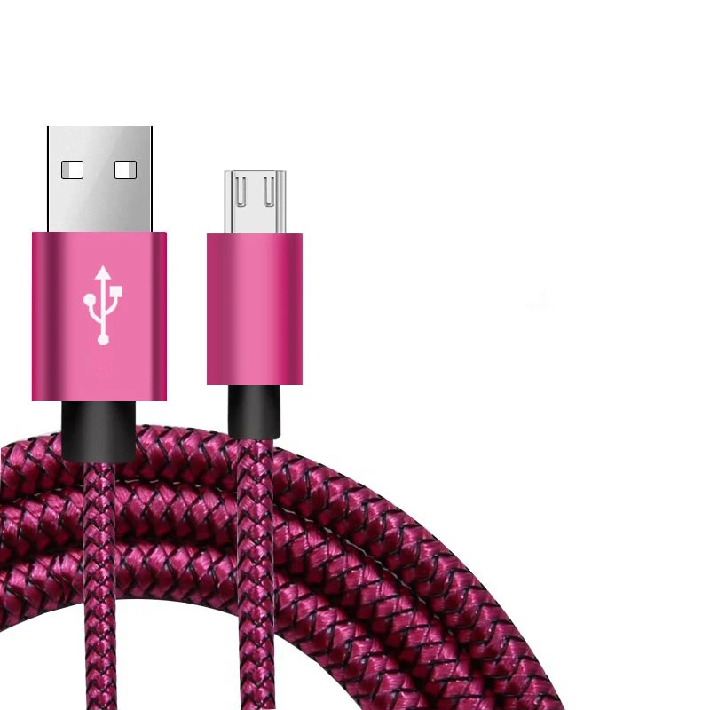 Хранилище данных с разъемом микро USB кабель зарядного устройства для Galaxy S6 S7 Edge huawei Redmi Android мобильный телефон происхождения длинный 1 м провод для быстрой зарядки провода - Цвет: Wine red