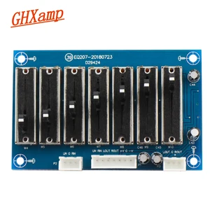 7-сегментный эквалайзер, предусилитель, Регулируемая частота, двойной источник питания постоянного тока, стерео, двухканальная плата предусилителя