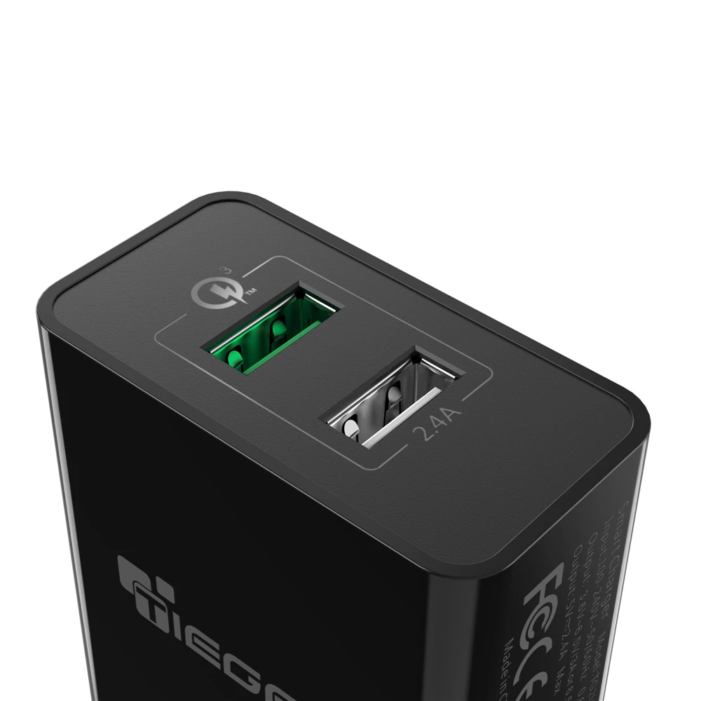 TIEGEM 30 Вт быстро Quick Charge 3,0+ 2.4A Dual USB универсальный мобильный телефон Зарядное устройство Портативный ЕС США Разъем для samsung huawei Xiaomi LG
