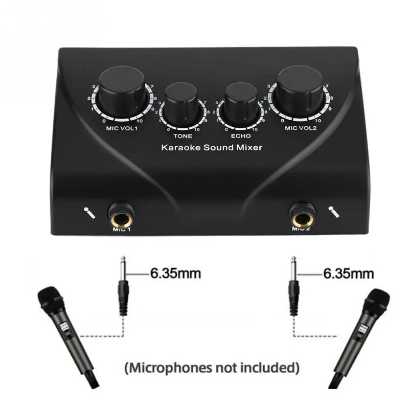 

FELYBY GS-N3 Portable Mini Karaoke Mixer Professional Digital Audio Sound Machine Echo Mixer System Microphone Amplifier