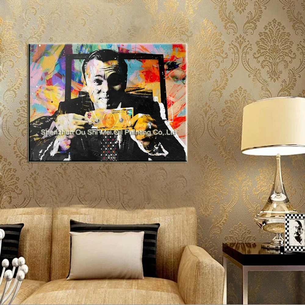Ручная роспись абстрактный портрет картины маслом мужчина холст картина на
