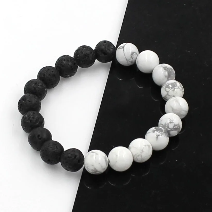 Китайский Стиль черный вулканической лавы камень тигровый глаз 8 мм бисером