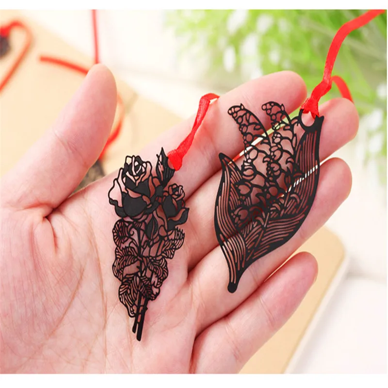 DIY Винтаж черная бабочка перо металл закладки для книги Бумага креативные