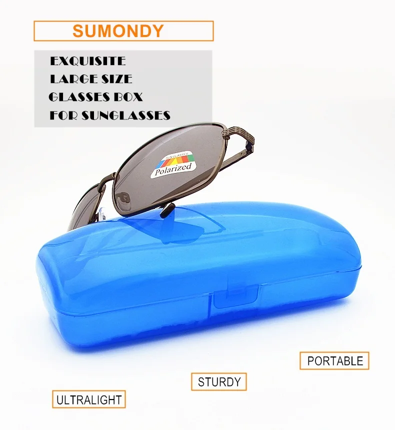 SUMONDY большой размер небьющиеся очки коробка для солнцезащитных очков 4 цвета Прозрачный Пластиковый Чехол для очков G135