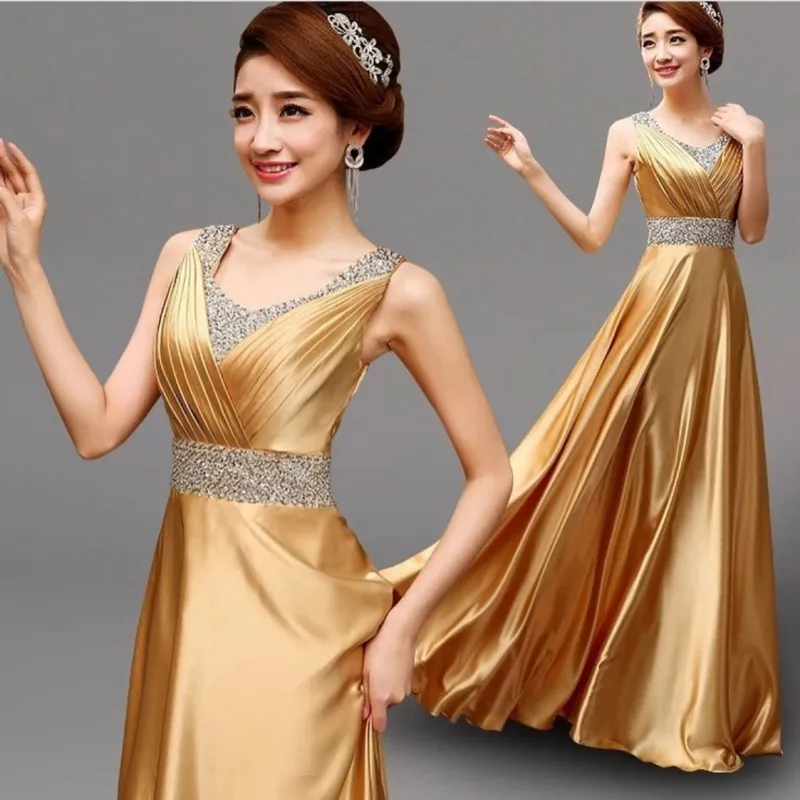 Роскошный Сияющий Кристалл Бисера Sash Атласная Vestido Де Festa Платья Мода-Line