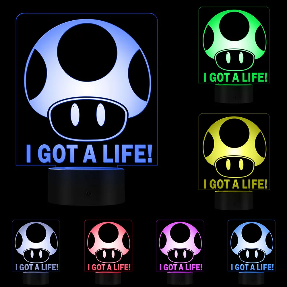 Современная видеоигра Братья I Got A Life 3D светильник с оптической иллюзией домашний