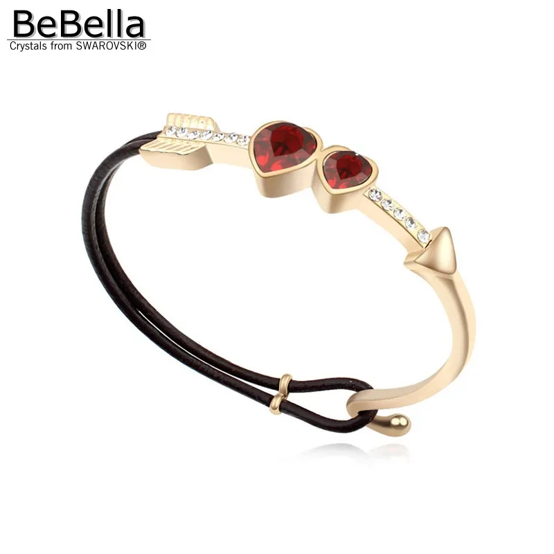 Браслет с кристаллами Сваровски позолоченный в форме сердца|plated bangle|bangle platedbangles