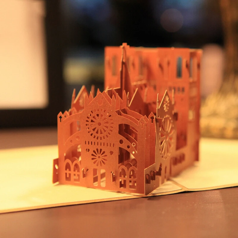 (10 шт./лот) бумажная художественная модель Diy Ручная работа Notre Dame de Paris визитная
