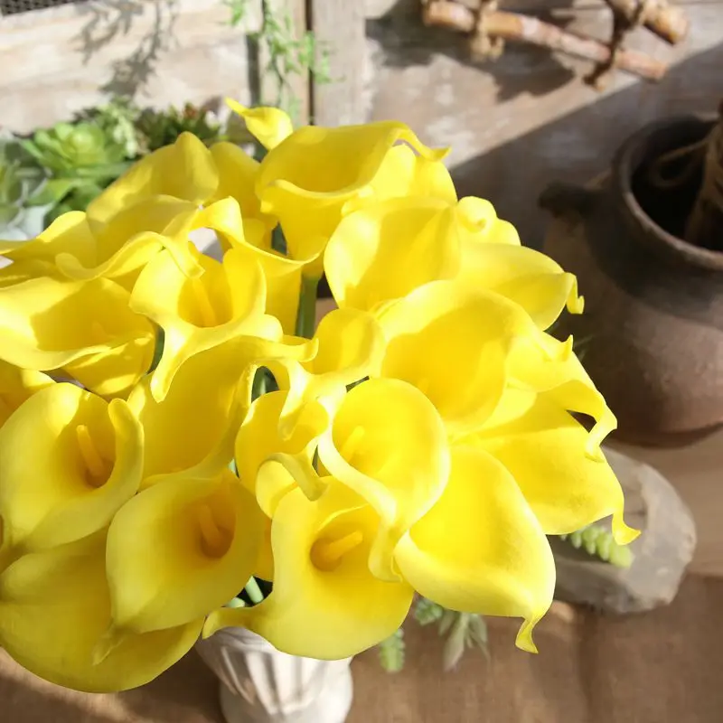 Миниатюрные Искусственные цветы Calla искусственные шелковые растения свадебные