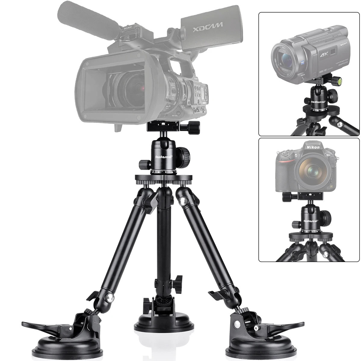 Тройная Вакуумная присоска сверхмощная камера держатель крепление для Canon 5D Mark IV 1Ds Mark II Nikon D810 D700 D5 DSLR камеры съемки