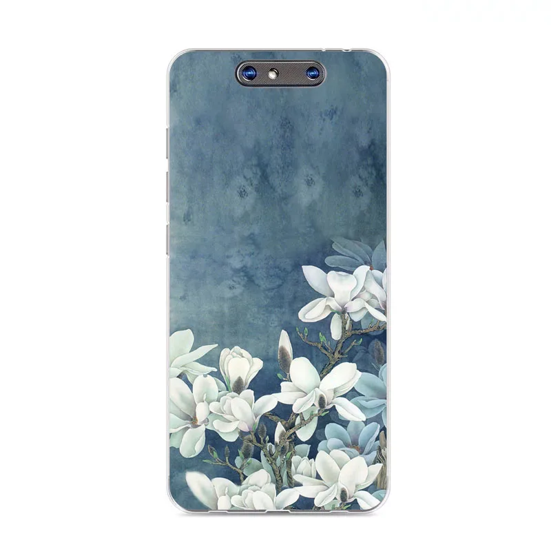 Zte blade v8 Case Silicon Flower Painted Painting Soft TPU Back Cover for protect Phone cases shell |