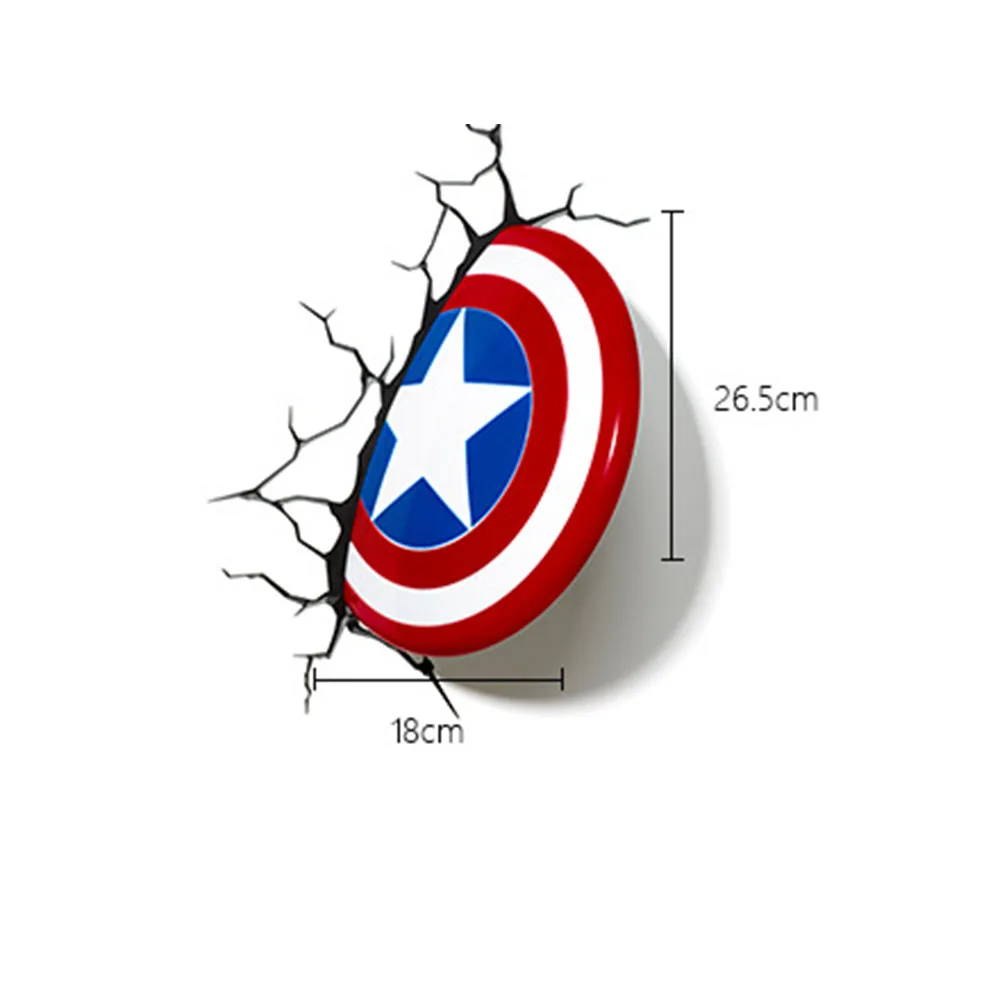 3D Настенный светильник Marvel ночной Светильник Мстители Железный человек Капитан Америка человек паук Халк фильм вентиляторы подарки прикроватная тумбочка для спальни подарки для детей