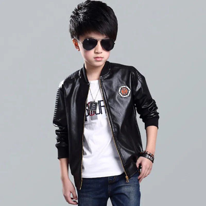 Коллекция 2016 года детская одежда Весенняя кожаная Детская верхняя Жакет из