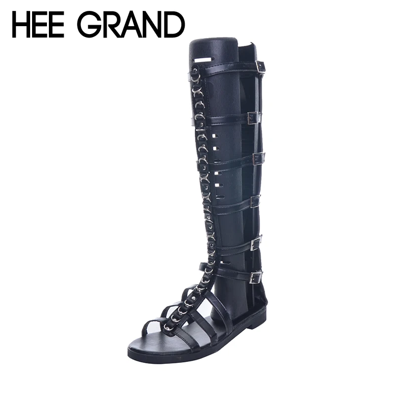 HEE GRAND/брендовая модная металлическая цепочка сандалии гладиаторы женская летняя