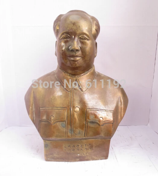 Античная Медь ручной работы Великий председатель Мао буст скульптура/статуя