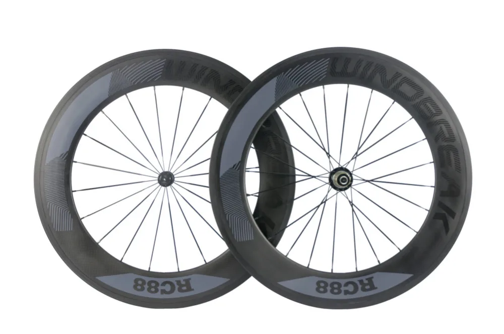 WINDBREAK 88 мм Clincher Road Wheelset 700C полностью китайские Углеродные велосипедные колеса