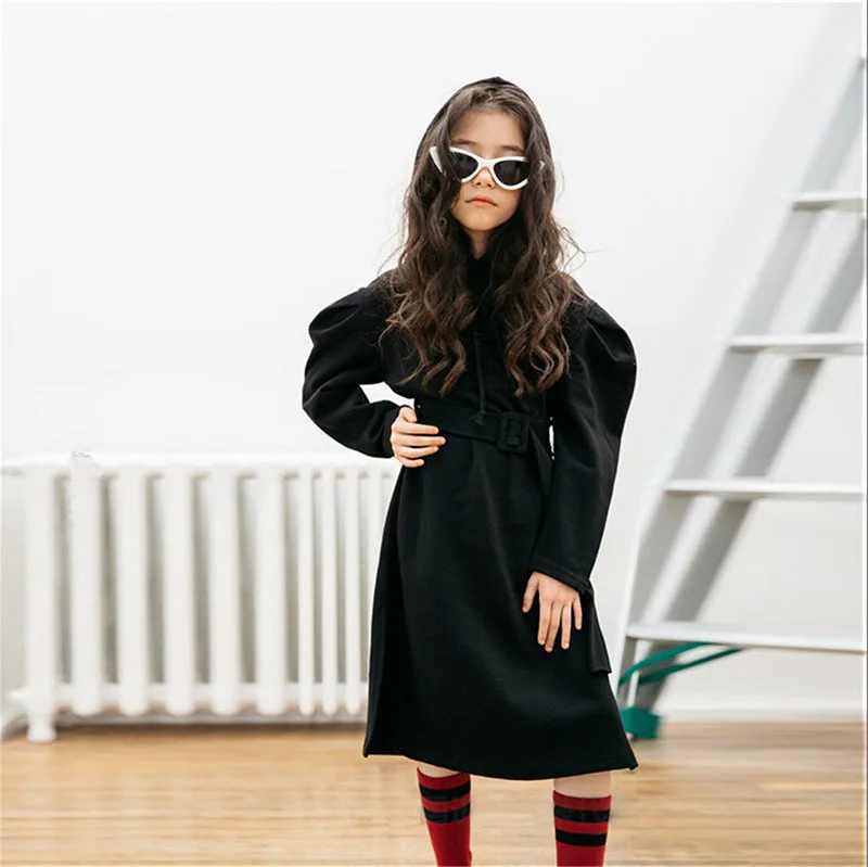 Рождественские толстовки с капюшоном для девочек платье длинными рукавами и