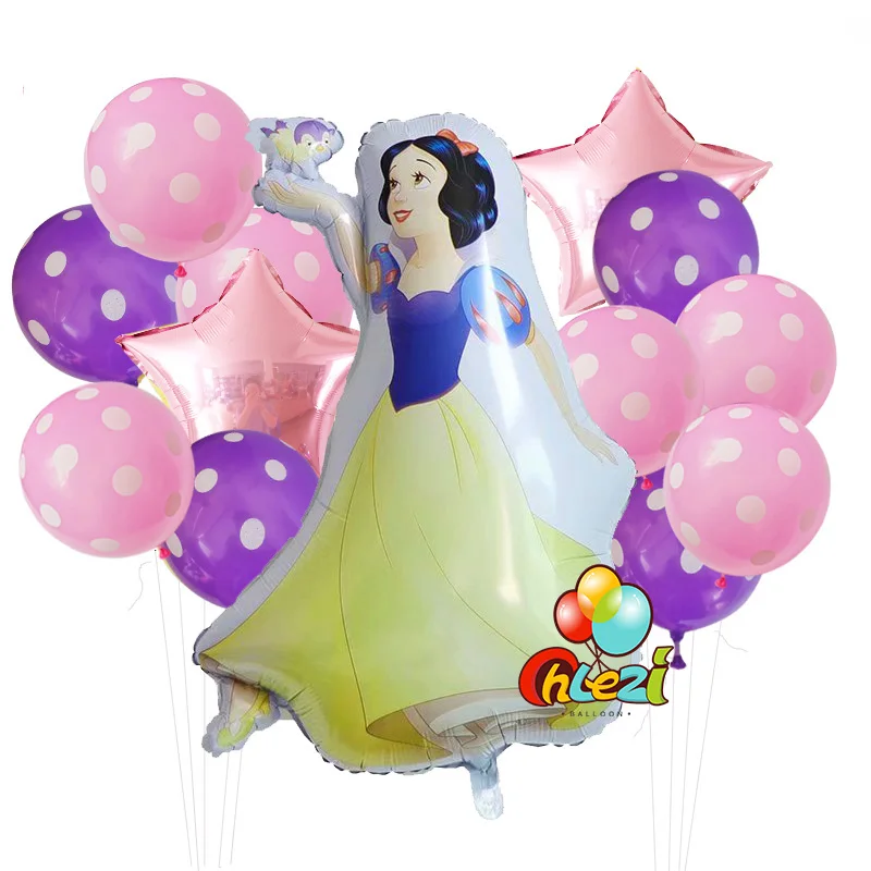 13 шт. принцесса Globos Baby shower Мерида Белоснежка Золушка Жасмин зеркальный шар на день рождения DIY вечерние украшения поставка для мамы и ребенка - Цвет: 3-Snow white