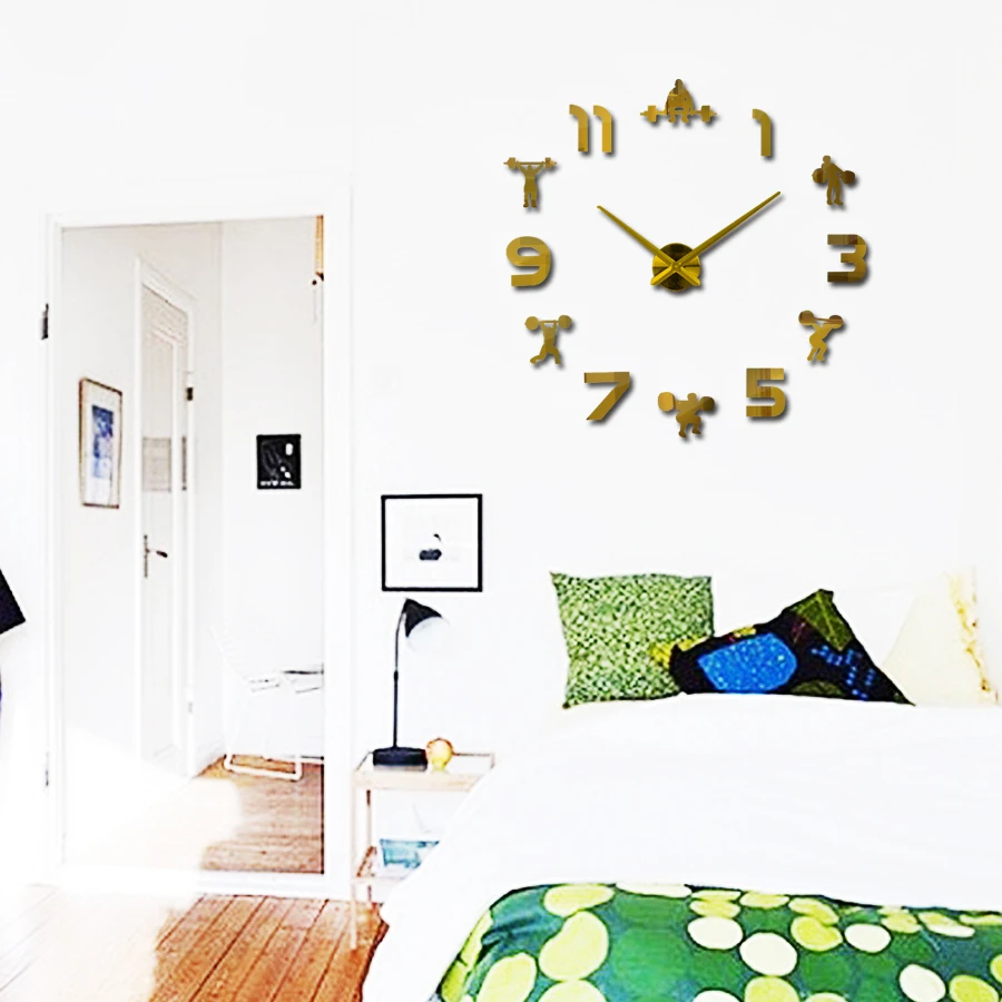 Новый дизайн часы для гостиной кварцевые акриловые зеркальные эффект украшения