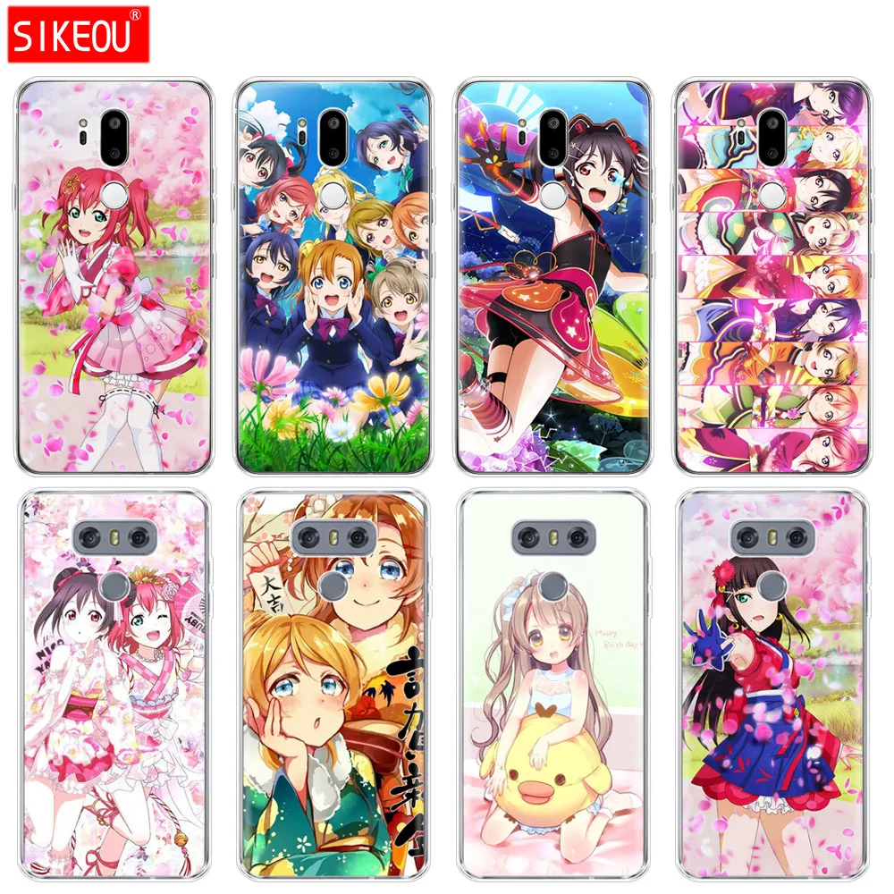 Силиконовый чехол для телефона LG G7 Q8 Q6 G6 MINI G5 V30 V7 V9 k10 k8 X POWER 2 аниме Love Live pink|Бамперы|