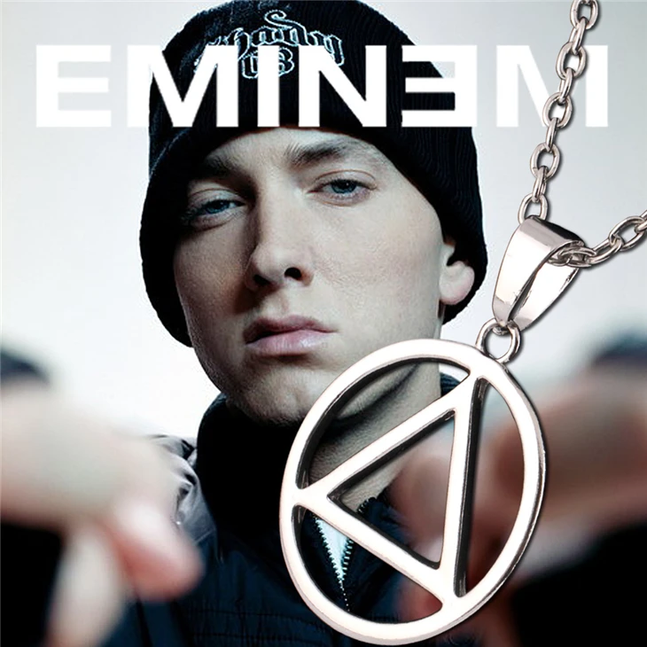 Ожерелье Eminem Slim Shady Hip Hop Rapper Rock Популярный Логотип Символ серебряного цвета кулон