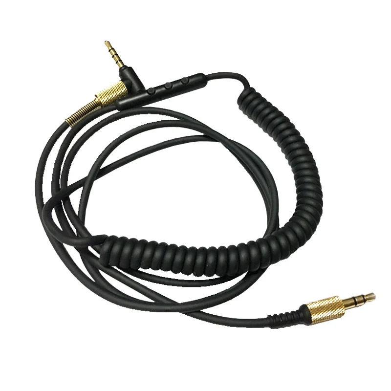 black Кабель для наушников DIY наушники HIFI Замена шнуров гарнитуры с регулятором громкости Дистанционное обновление аудио для обновления кабеля Marshall - Цвет: black