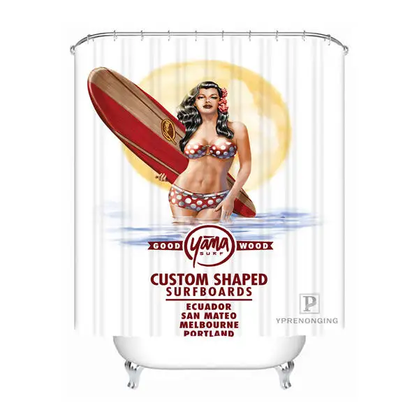Shower Curtain Ванна Шторы для Ванная комната пользовательские Pin Up модная одежда для девочек Декор для дома душ Шторы Водонепроницаемый ткань крючки#180417-01- 61 - Цвет: Shower Curtain