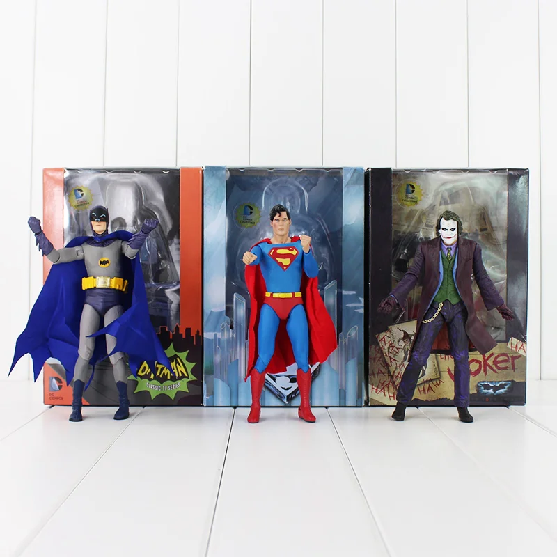 17 см NECA фигурка Супермена, Бэтмена, Джокера с дартс, нож, оружие, Классическая серия ТВ, Коллекционная модель, игрушки, куклы