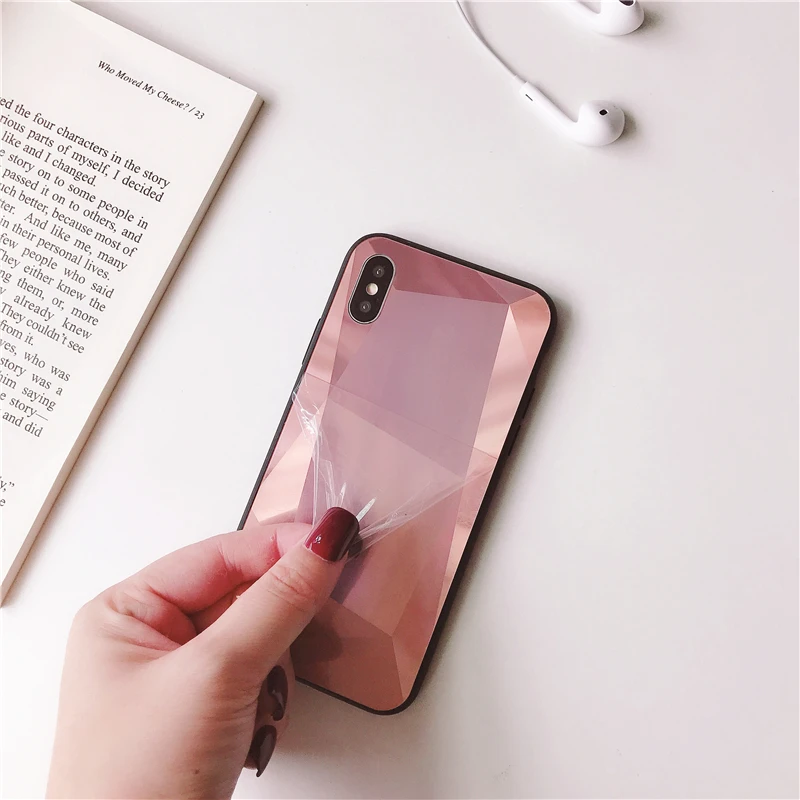 3D Алмазный Блестящий зеркальный чехол для телефона Iphone X XR XS Max Модный яркий 6 6S 7 8