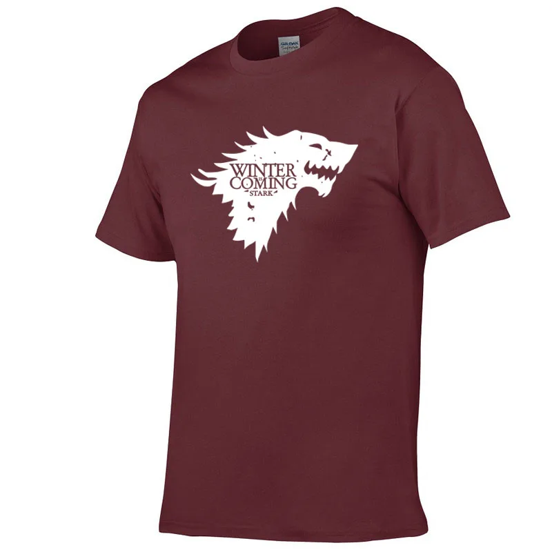 Stark/Хлопковая мужская футболка с коротким рукавом и принтом Игра престолов
